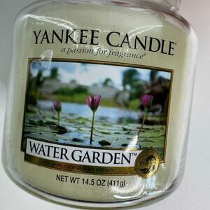 RARE Yankee Candle Water Garden 14oz Jar Candle  Retired  Label